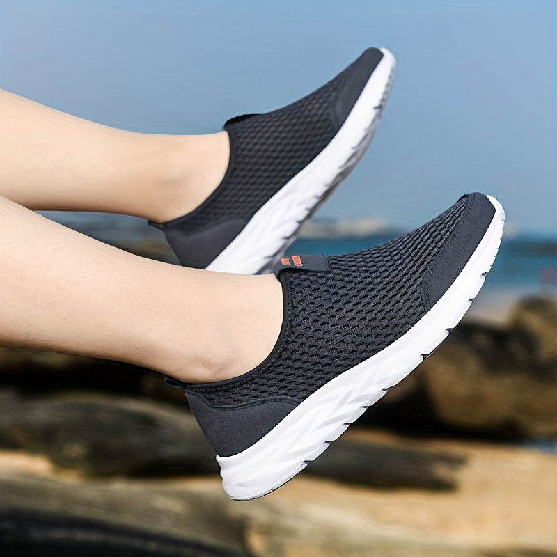 Men's Slip-On Mesh Sneakers - Athletic and Breathable Walking Shoes